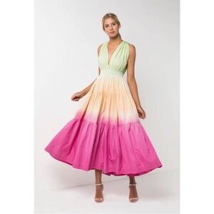 S/W/F Women’s Ombre Tiered Midi Dress